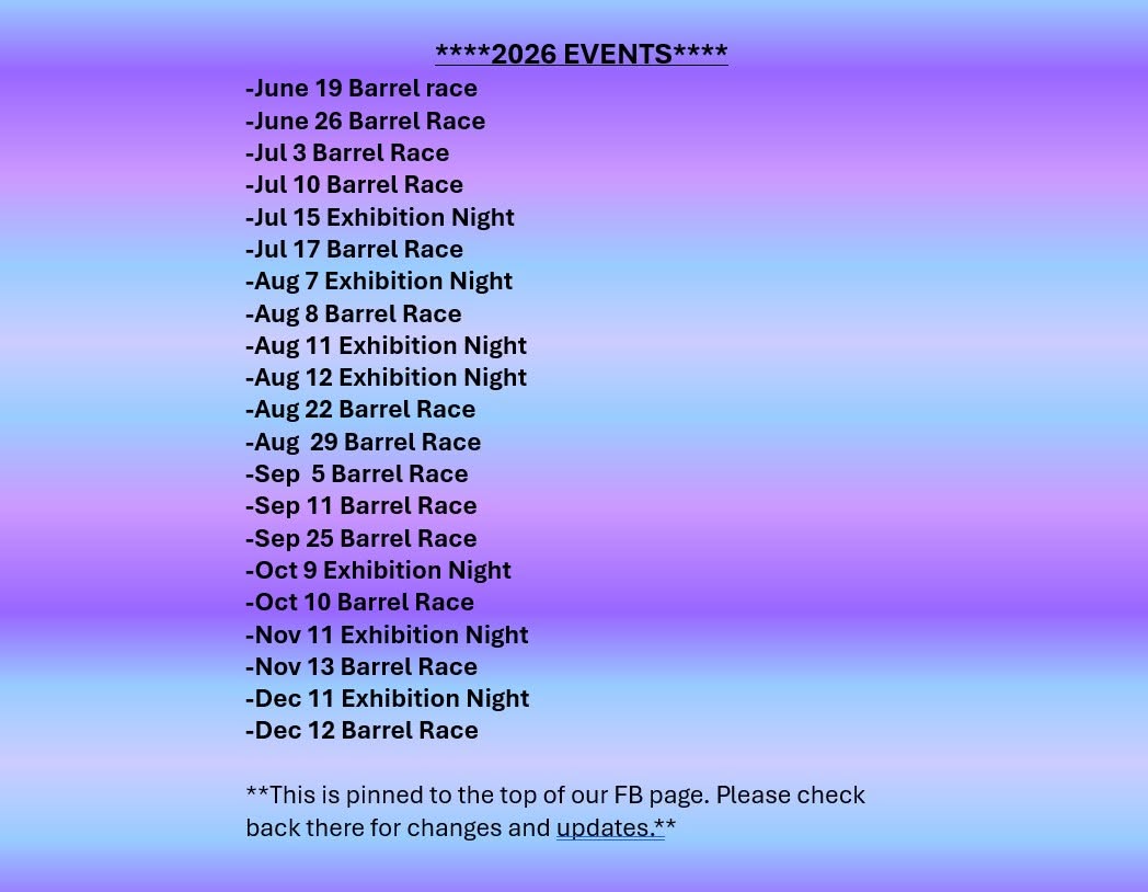 Running R Arena Events event flyer