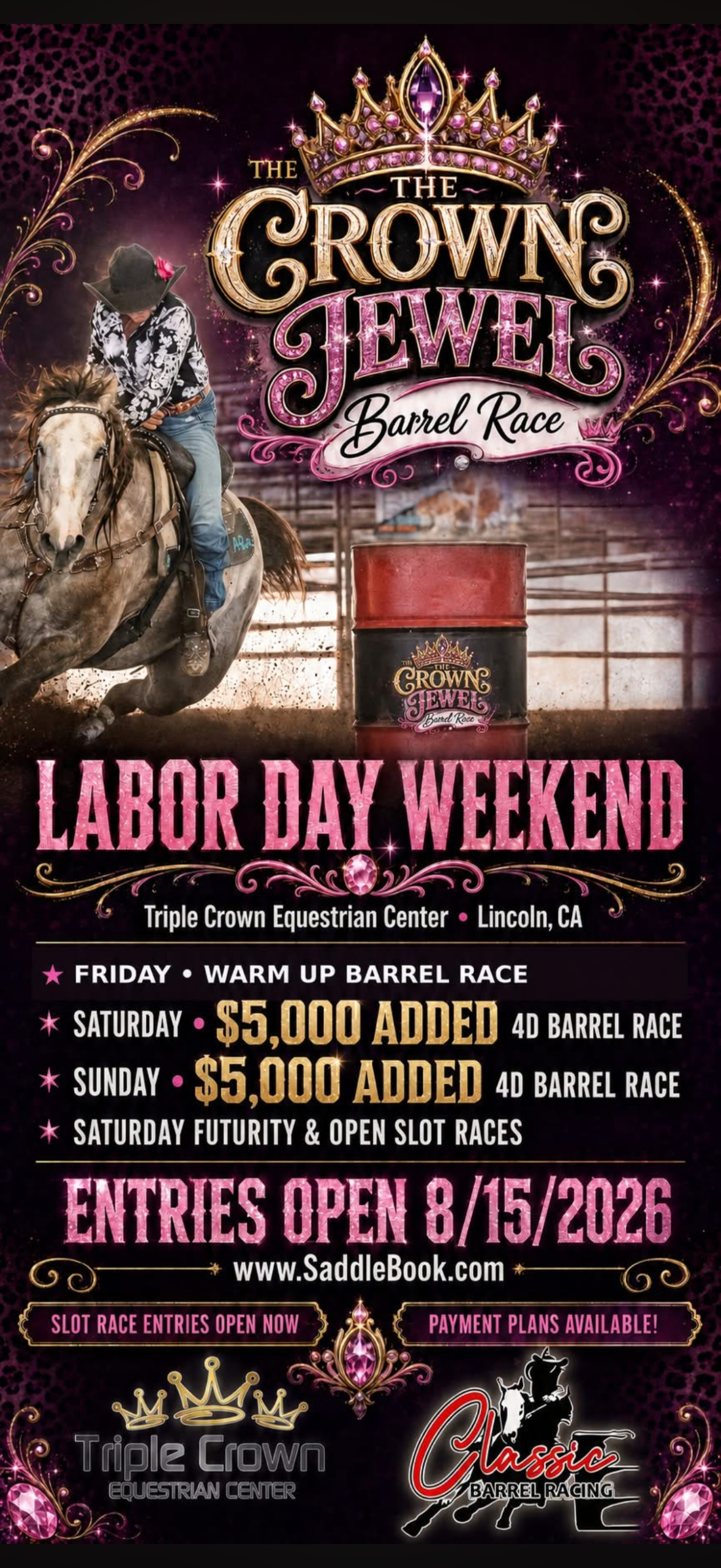 The Crown Jewel Barrel Race event flyer