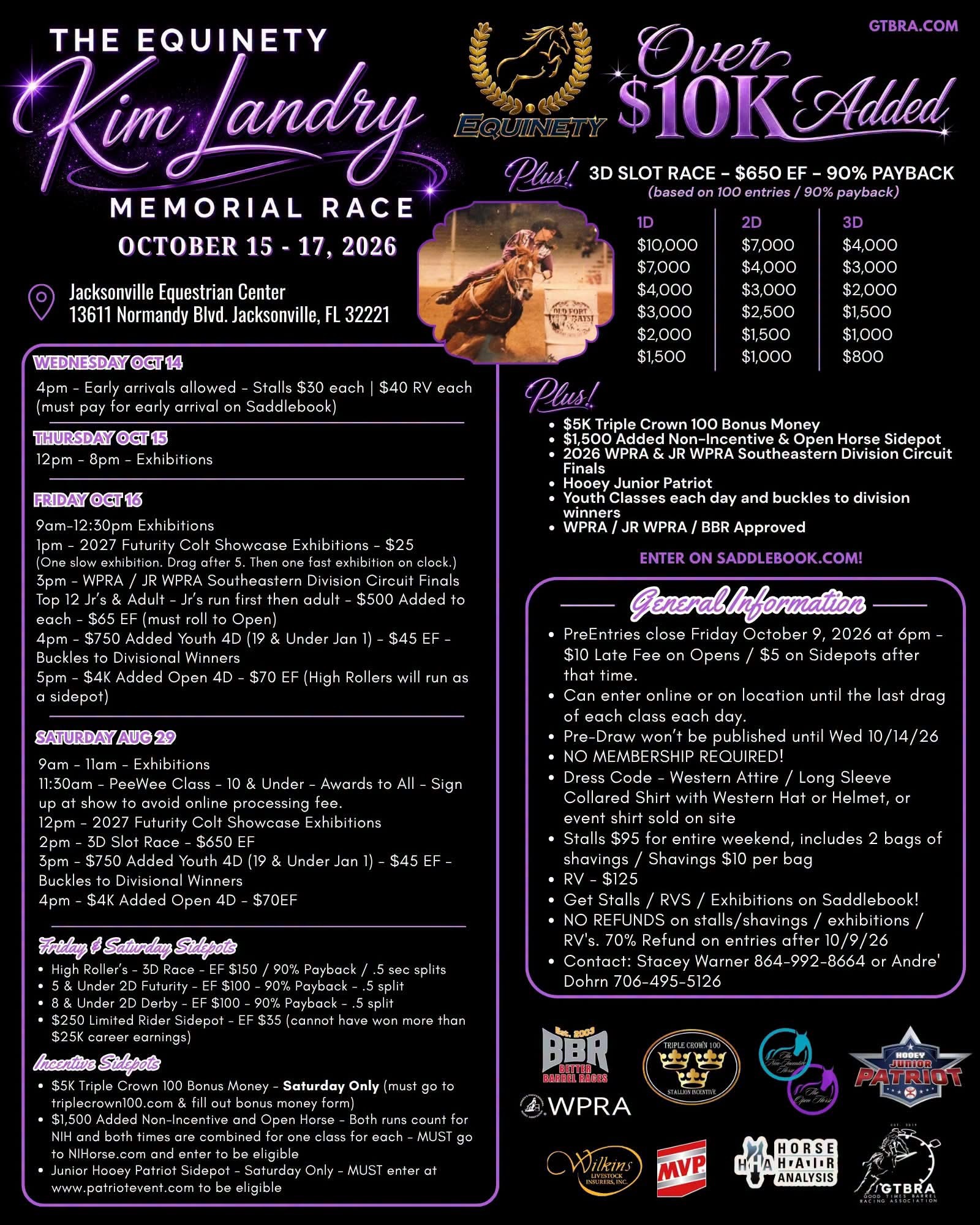 THE EQUINETY KIM LANDRY MEMORIAL RACE event flyer