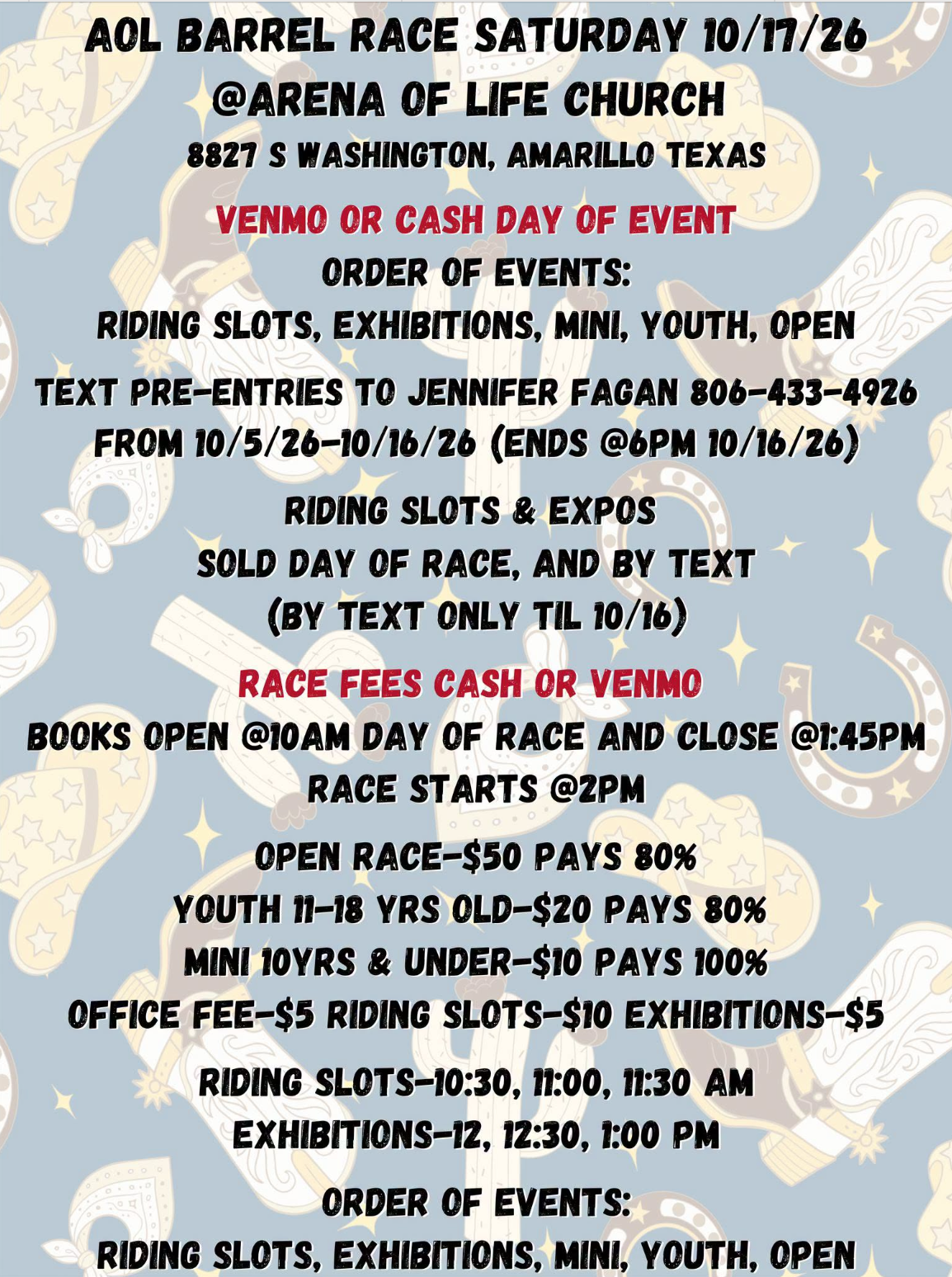 AOL October Barrel Race *Not BBR* event flyer