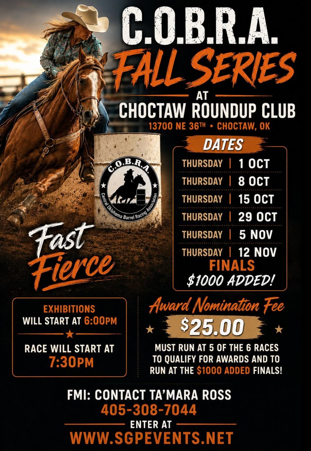 C.O.B.R.A Fall Series event flyer