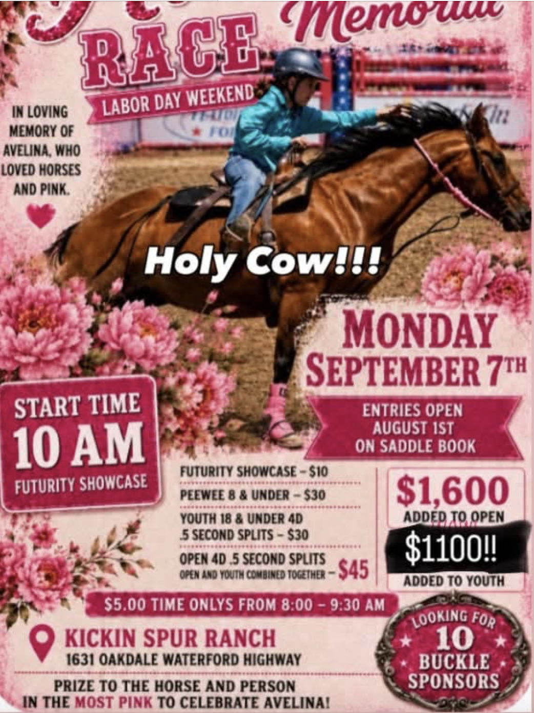 Avelina Memorial Race event flyer