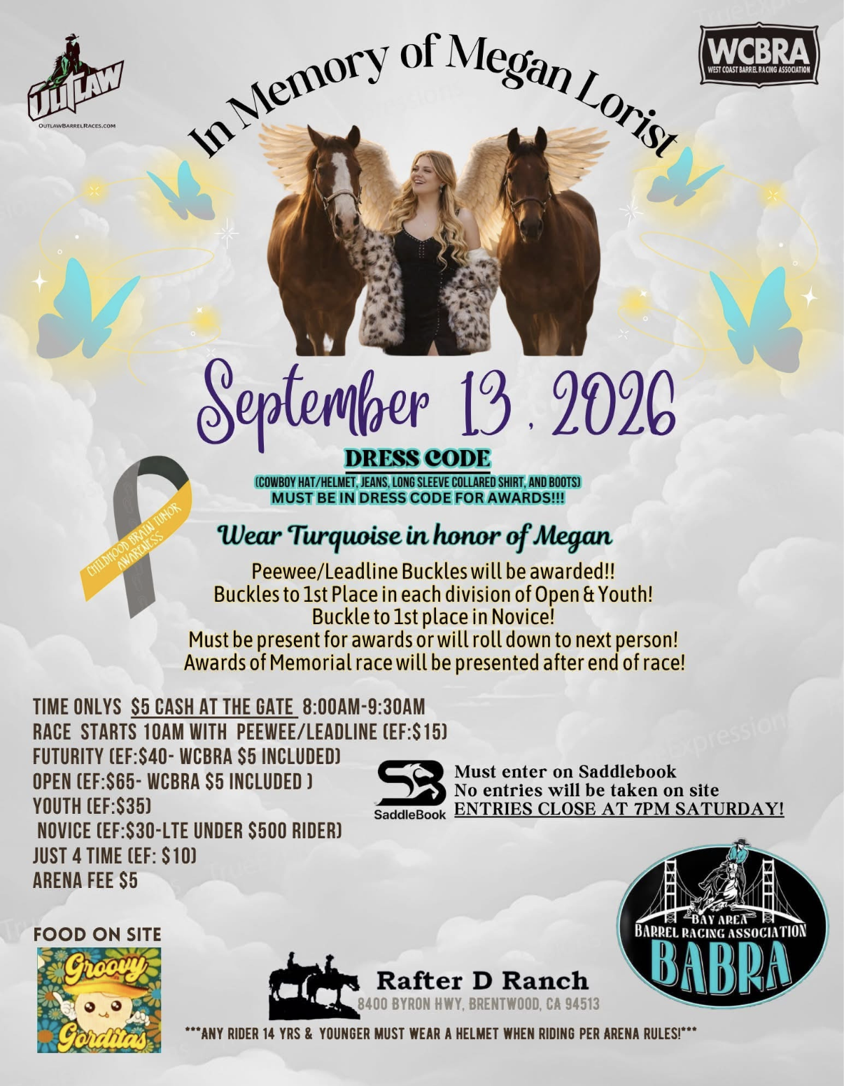 In Memory of Megan Lorist Barrel Race event flyer