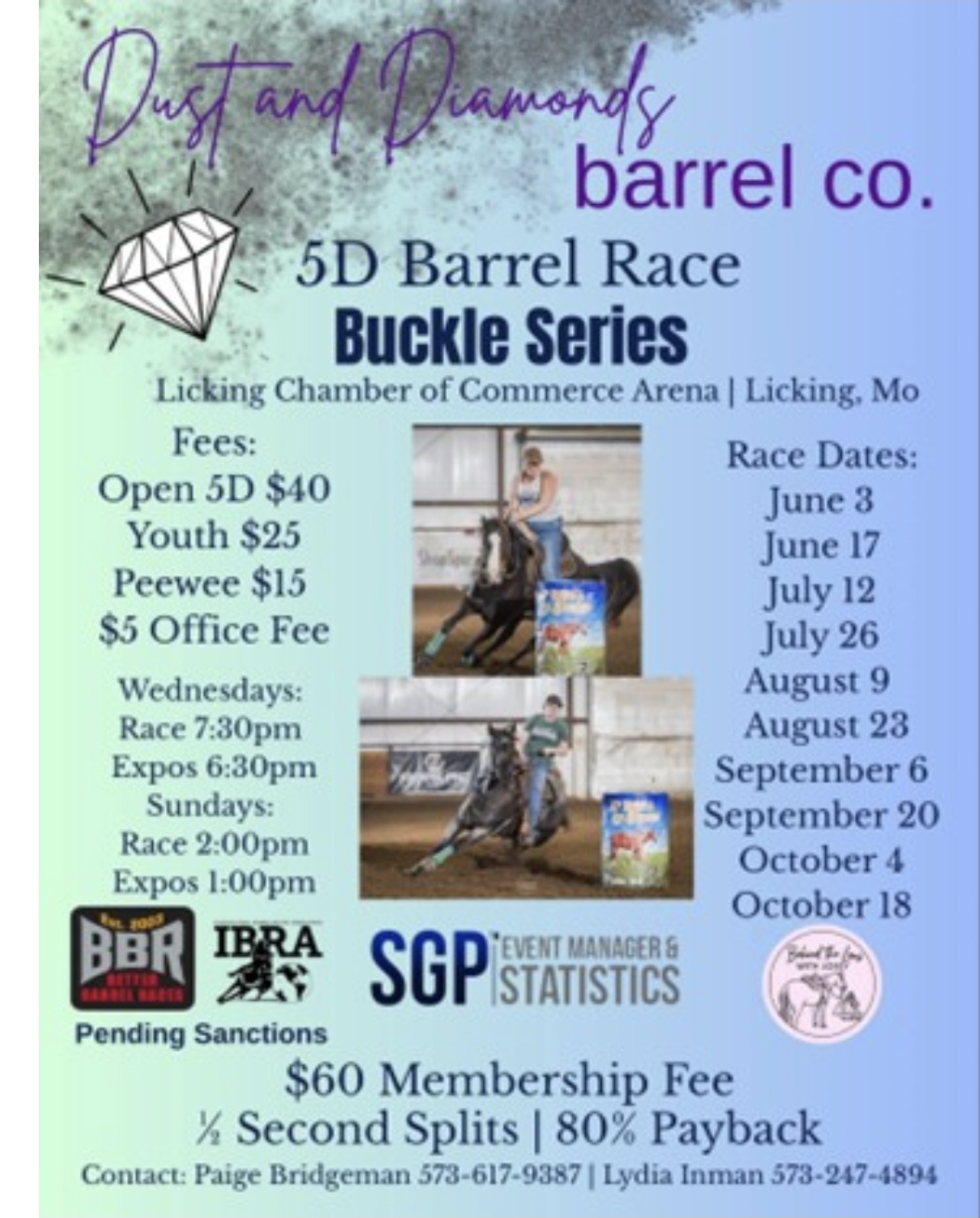 Dust and Diamonds Barrel Co event flyer