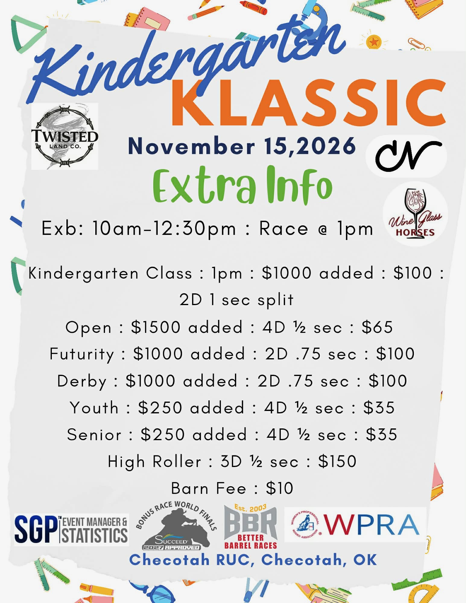 Kindergarten Klassic $5,000 Added event flyer