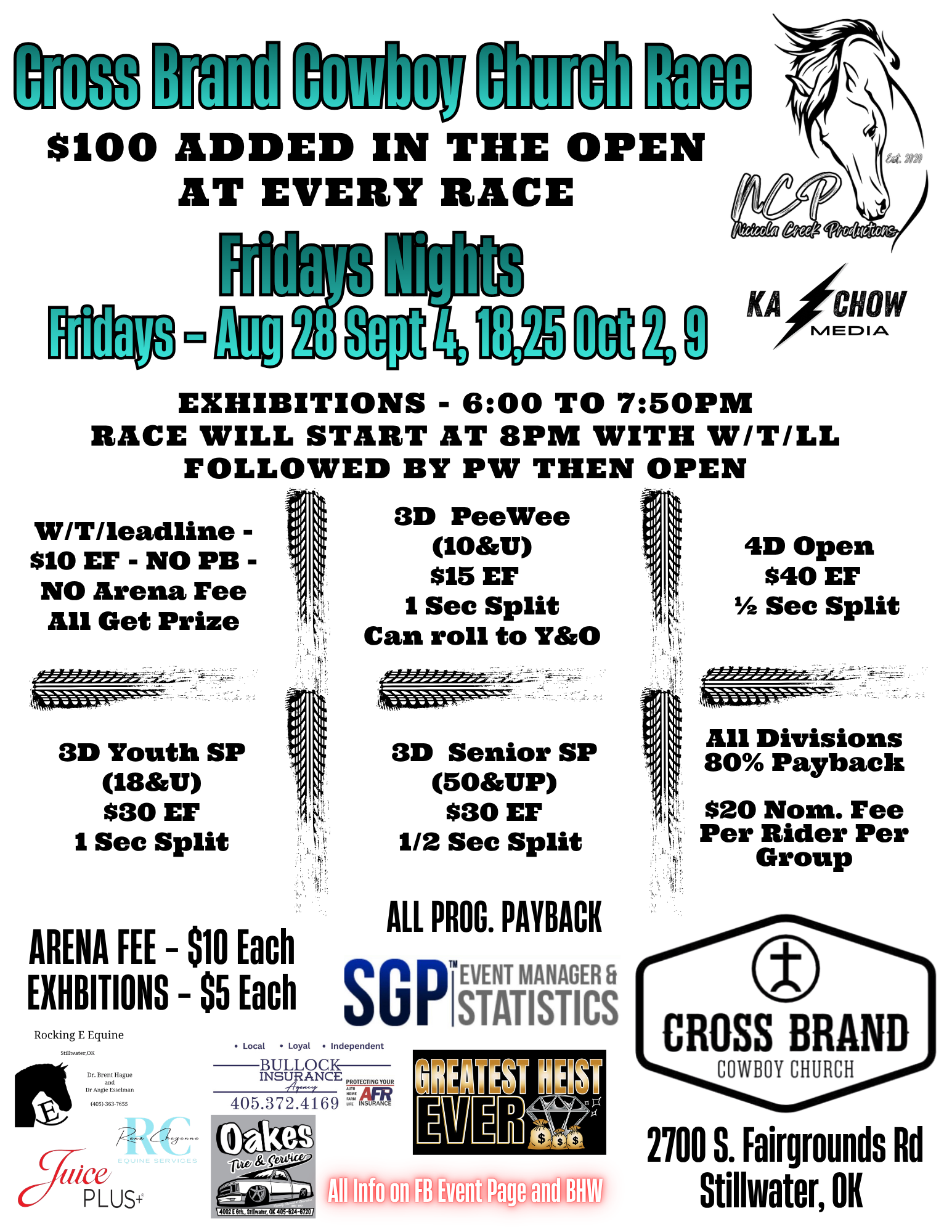 Cross Brand Cowboy Church Race event flyer