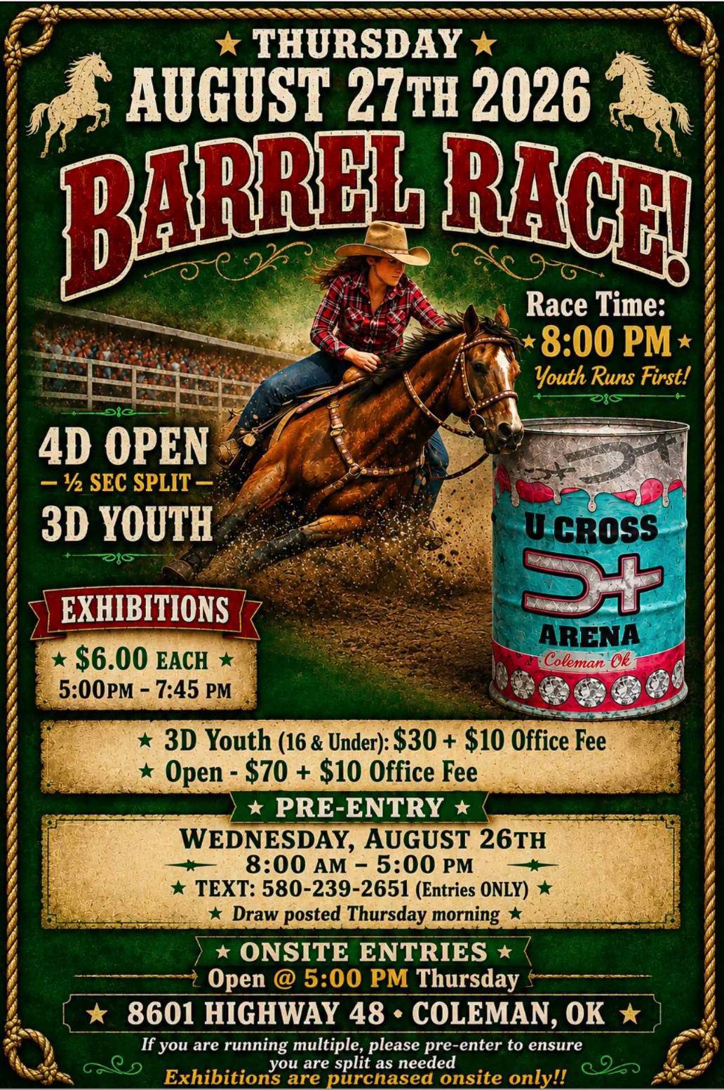 Thursday Barrel Race event flyer