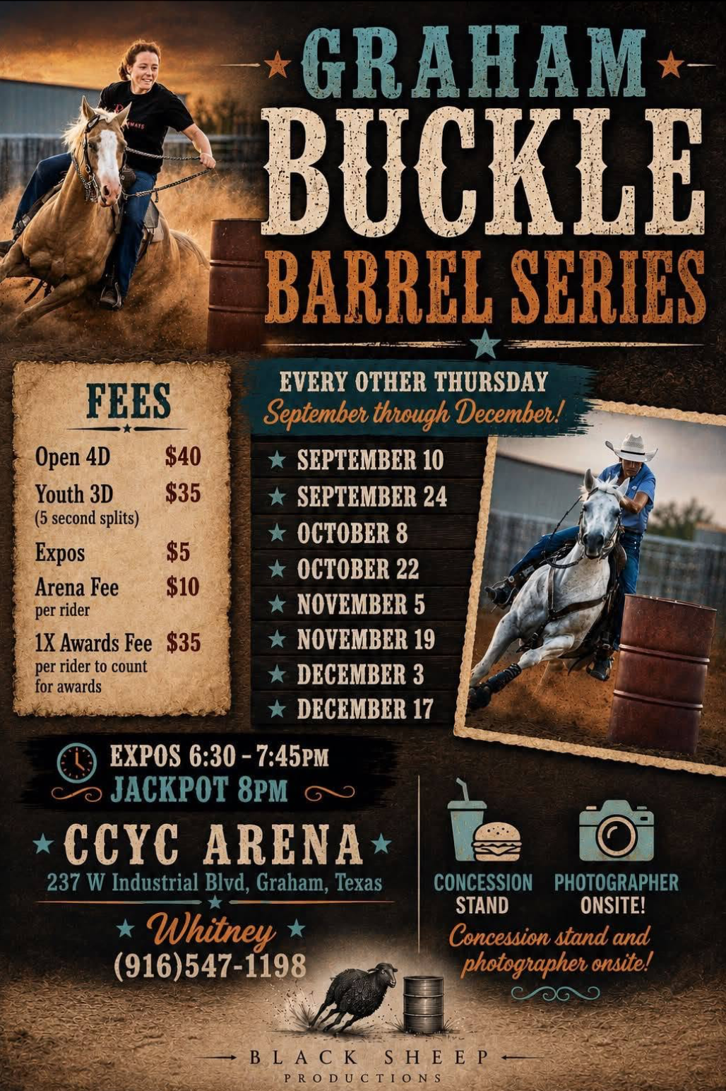 Graham Buckle Barrel Series event flyer