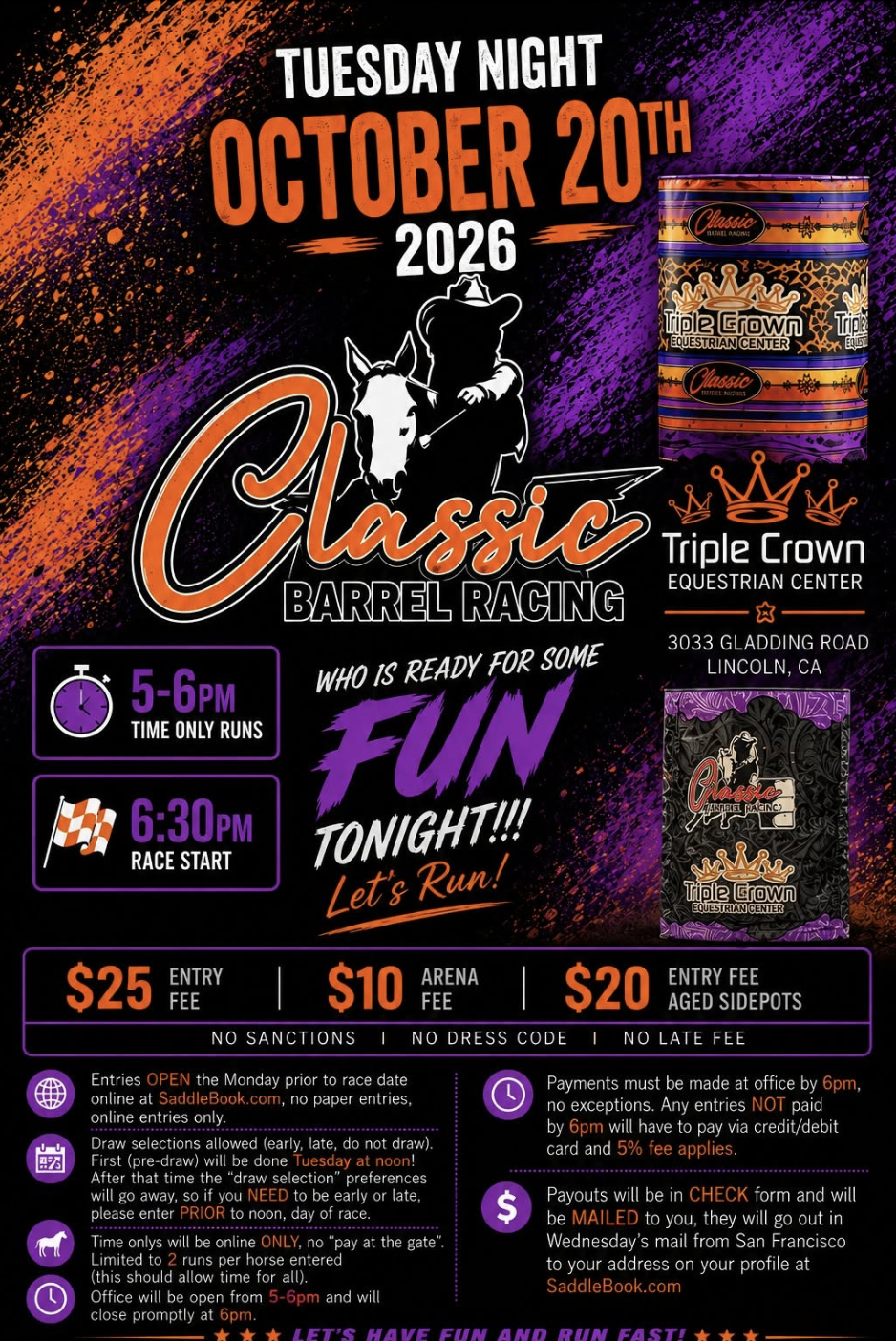 Barrel Race at Triple Crown Equestrian Center event flyer