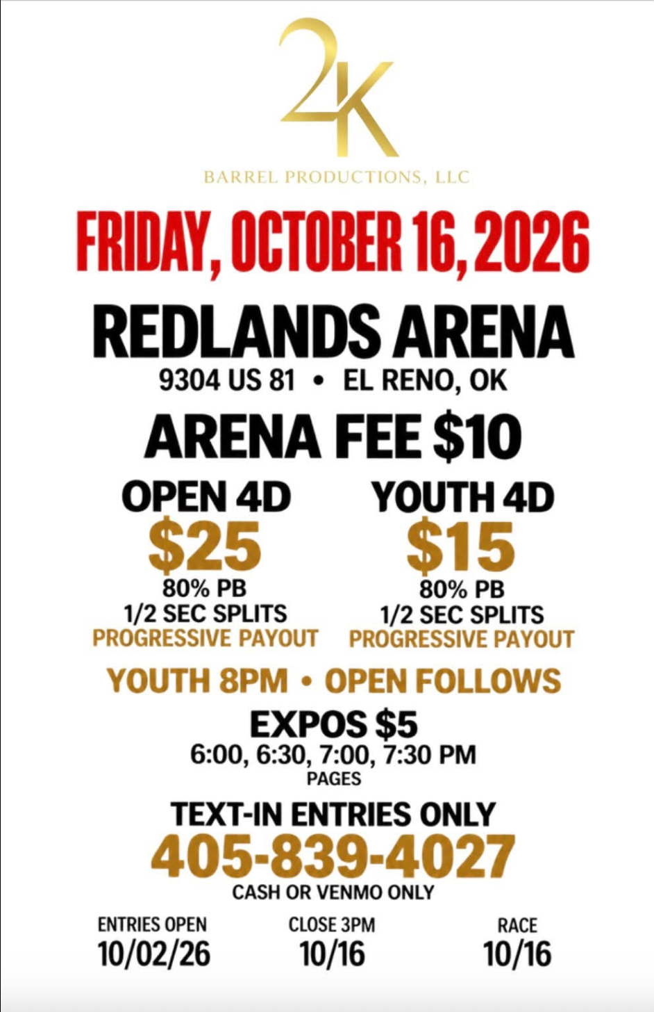 Pop Up Barrel Race event flyer