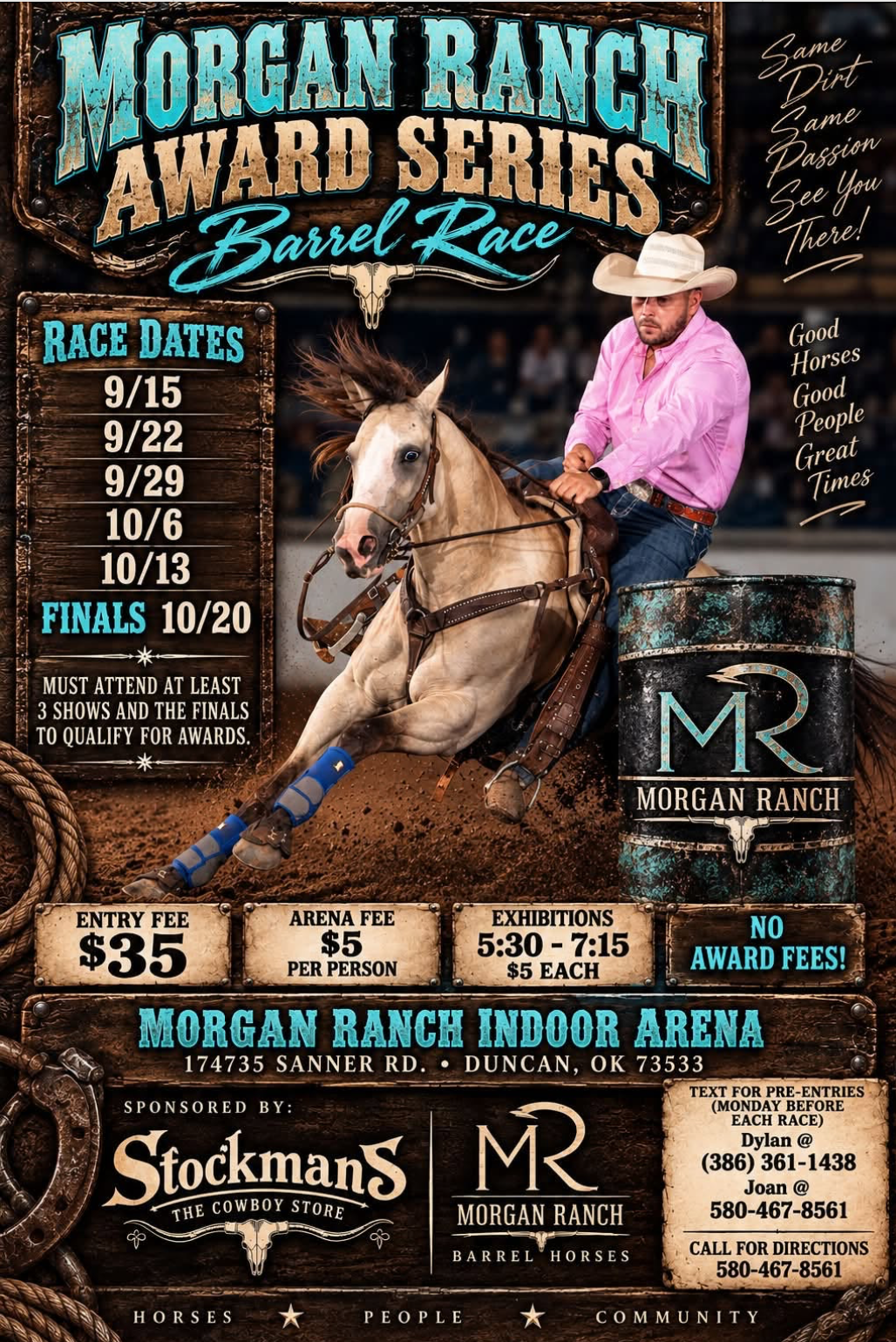 Morgan Ranch Award Series Barrel Race event flyer